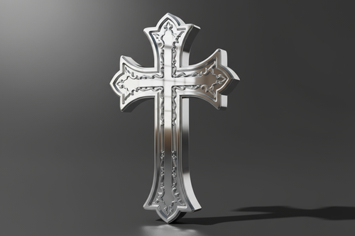 just create me a realistic gothic chrome cross